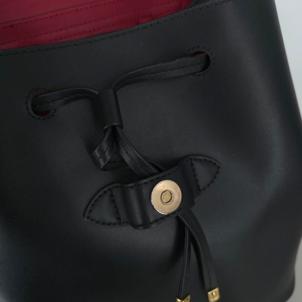 Lauren Ralph Lauren Dryden Flap Black Leather Backpack - Picture 11 of 16